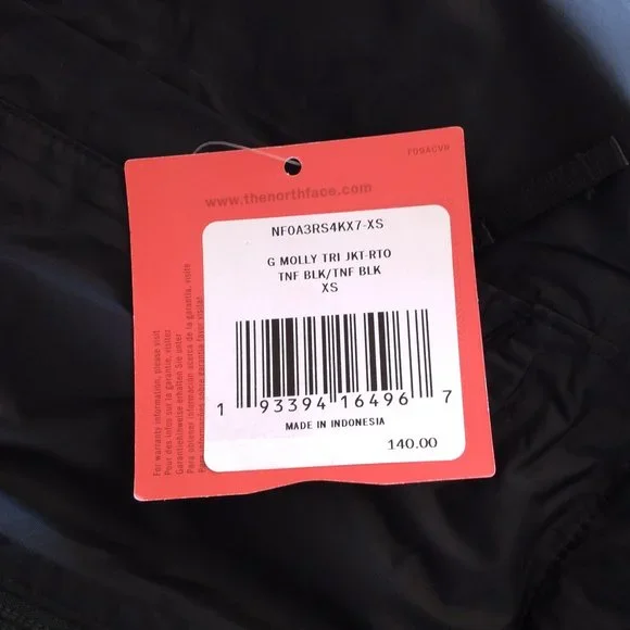 🆕 The North Face Girls Molly Triclimate Jkt, XS (6), TNF Black/TNF Black, Auth.